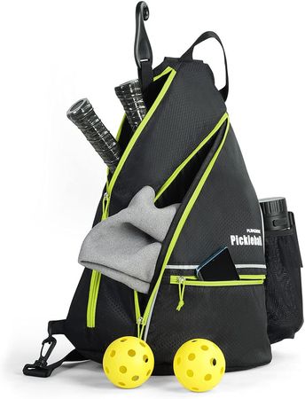 Photo of the Mangrove Pickleball Bag with two paddles and two pickleball balls
