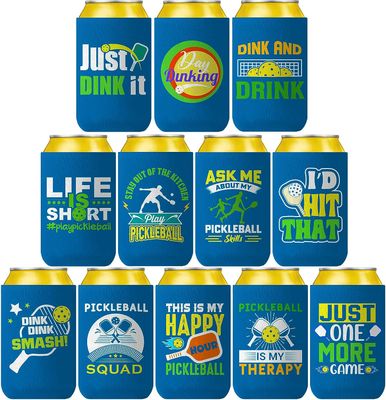 Image of the Pop Nordic pickleball-themed can cooler