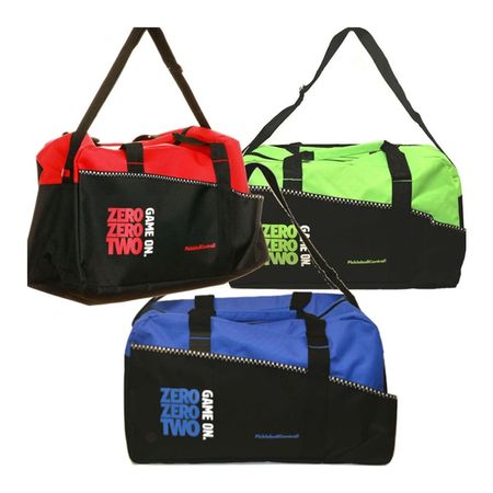 Photo of the Game On Duffle Bag in the red, green, and blue designs