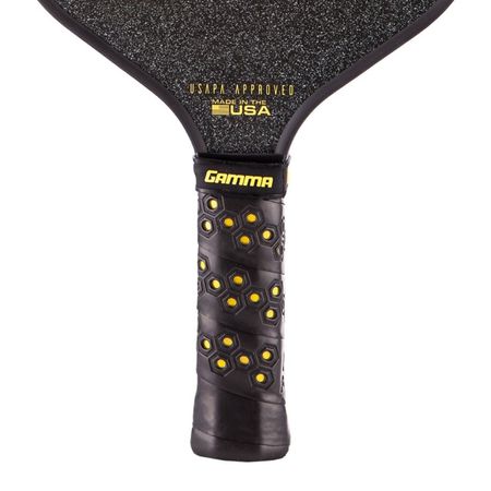 Close up view of the GAMMA Dart Lightweight Composite Pickleball Paddle handle