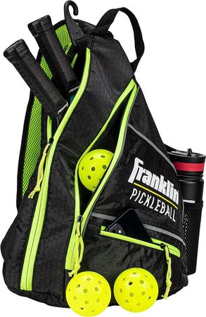 Photo of the Franklin Sports Pickleball Bag with three pickleball balls