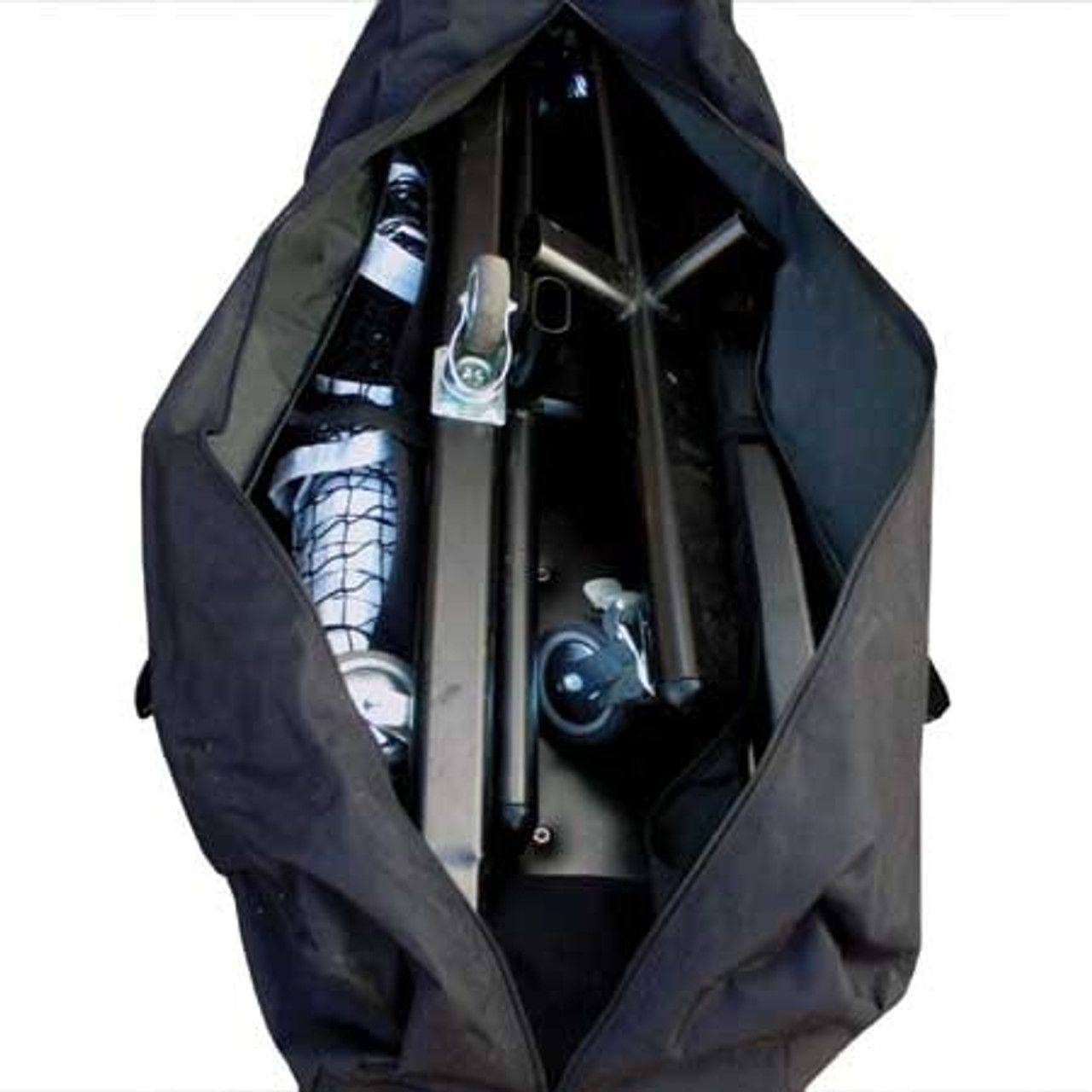 Image of the Deluxe PickleNet Portable Net System folded away in a carry bag