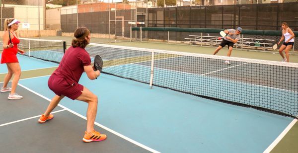 Photo of Pickleball Players While Playing Pickleball