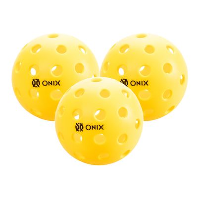 The ONIX Pure 2 Outdoor pickleball ball in yellow