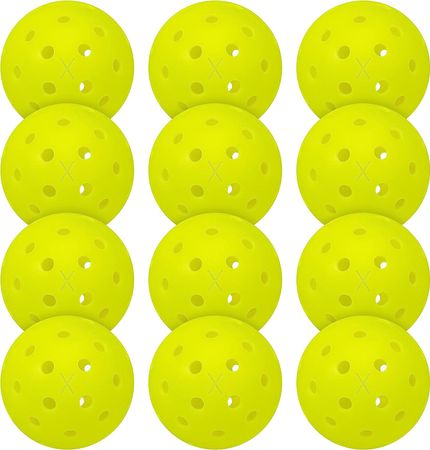 Image of twelve Franklin Sports outdoor pickleball balls