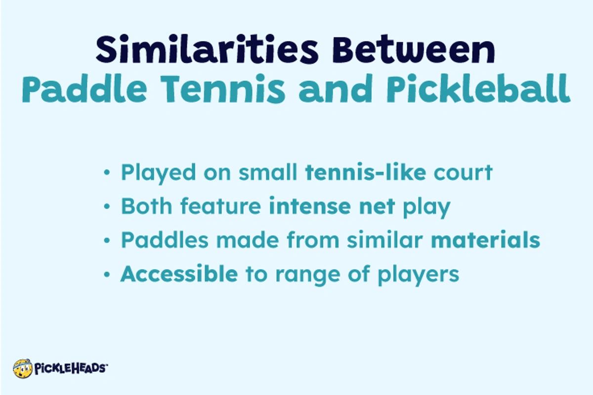 Paddle tennis vs pickleball similarities