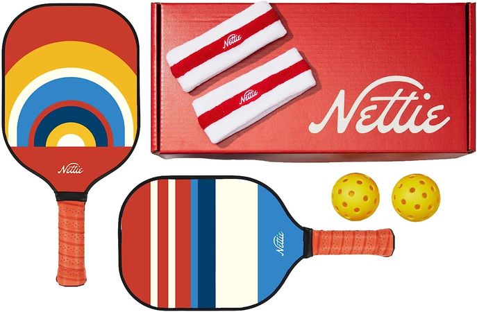 Image of the Nettie Pickleball Set, with two paddles and two balls