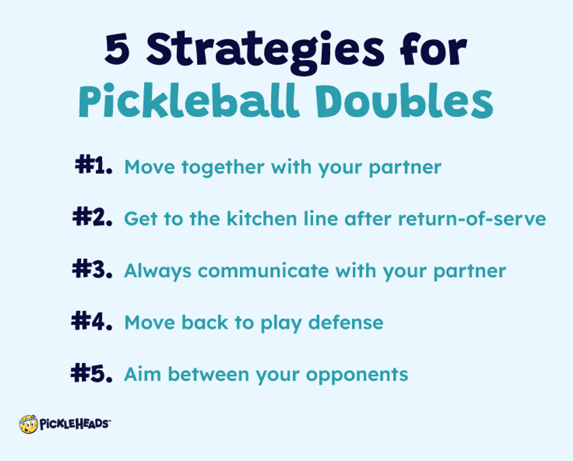 Strategies for pickleball doubles