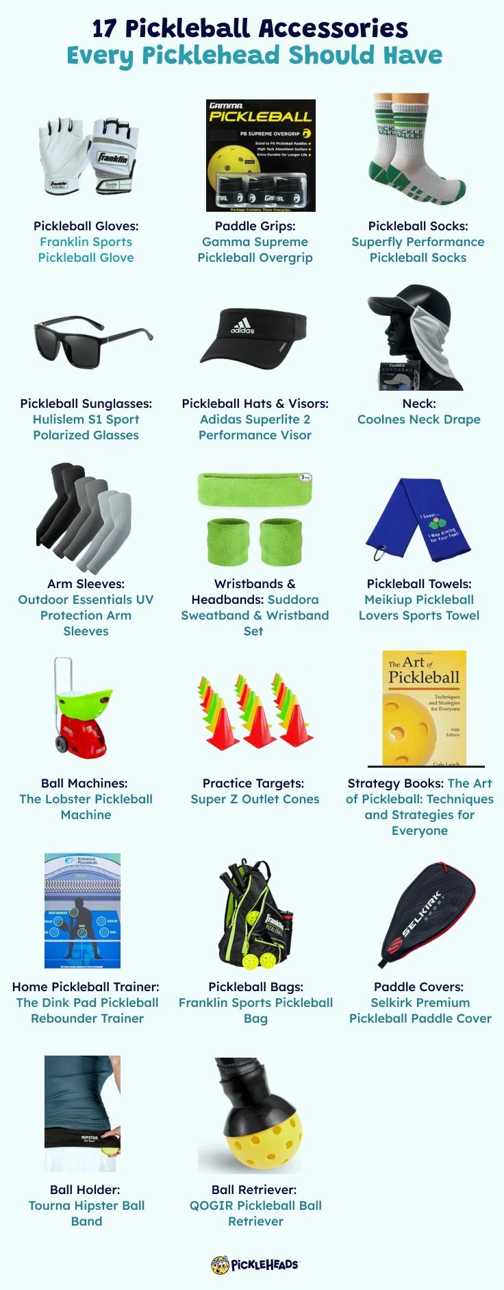 Summary: 17 Pickleball Accessories Every Pickler Should Definitely Have - Infographic