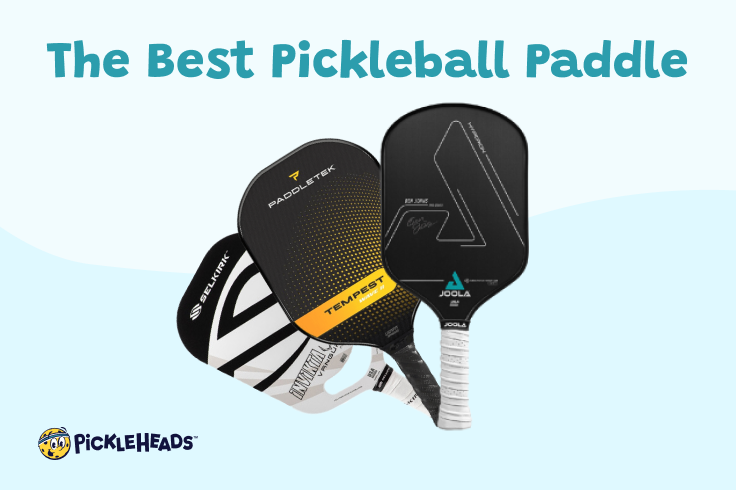 The best pickleball paddles: The Selkirk Vanguard Power Air Invikta, the Paddletek Tempest Wave II, and the Joola Ben Johns Hyperion stacked together