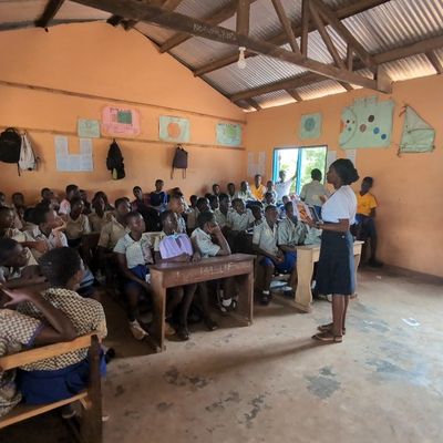 Engaging with students of Hohoe SDA JHS 
