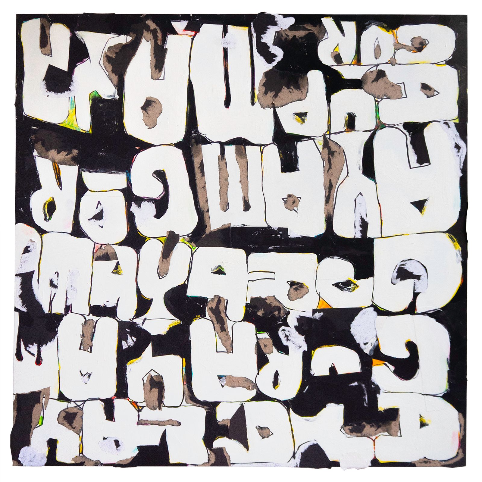 Text collage on canvas
