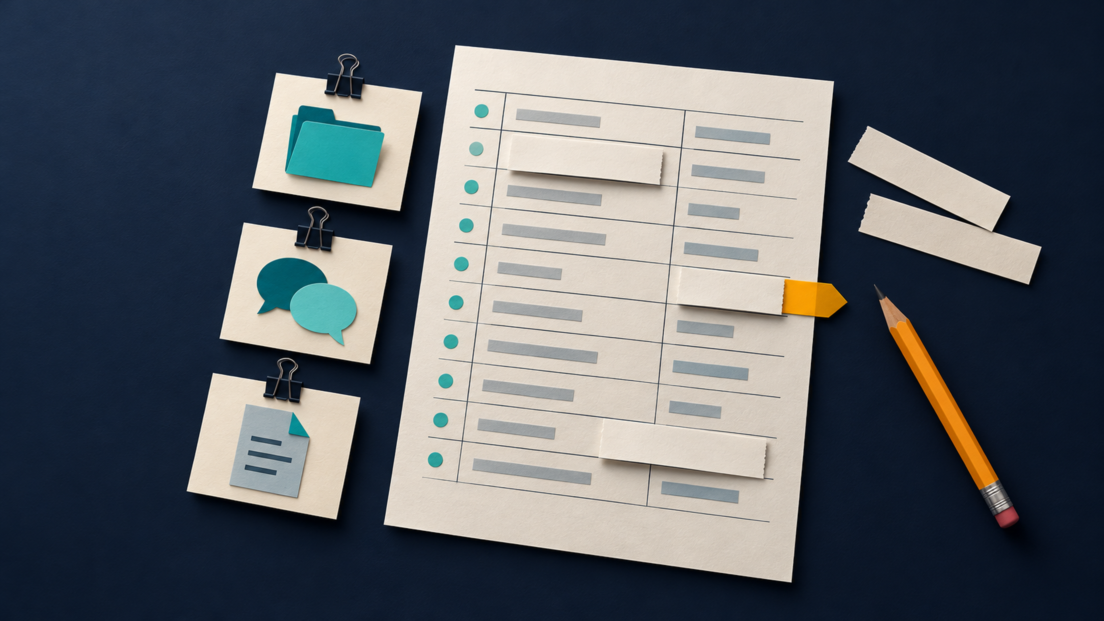 Paper memory audit ledger with reference cards and removable strips covering entries for correction or removal.