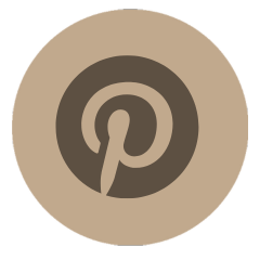 Pinterest logo icon in tan circle