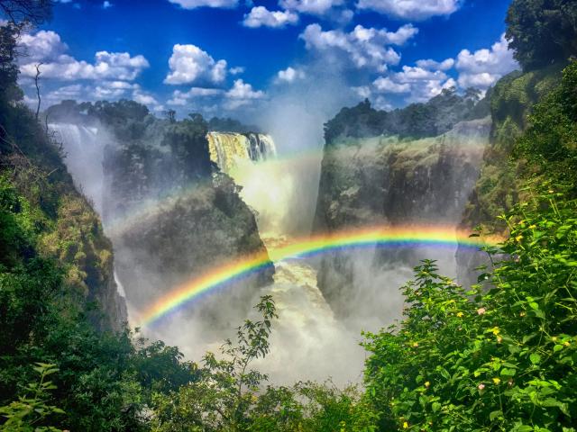 Zimbabwe Fall with Rainbow