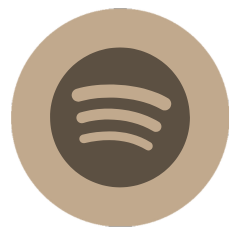 Spotify logo icon in tan circle