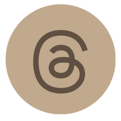 Threads logo icon in tan circle