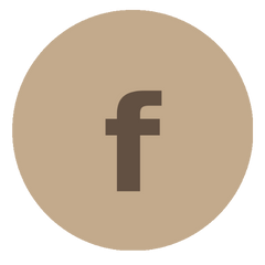 Facebook logo icon in tan circle