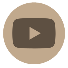 Youtube logo icon in tan circle