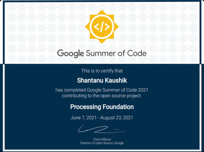 Student Developer, Google Summer Of Code