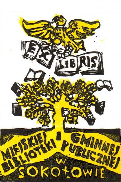 Exlibris of the Municipal and Communal Public Library in Sokolow