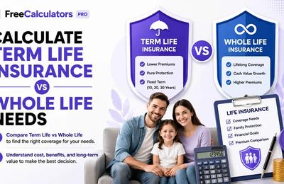 Calculate term life insurance vs whole life needs