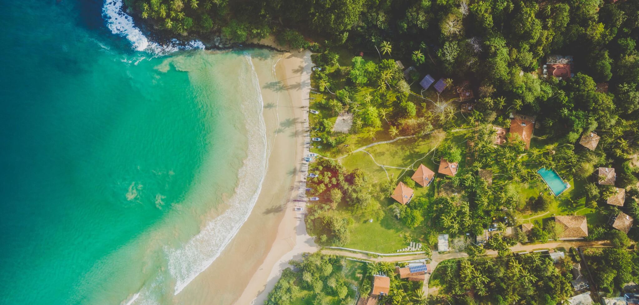 Talalla beachfront resort drone