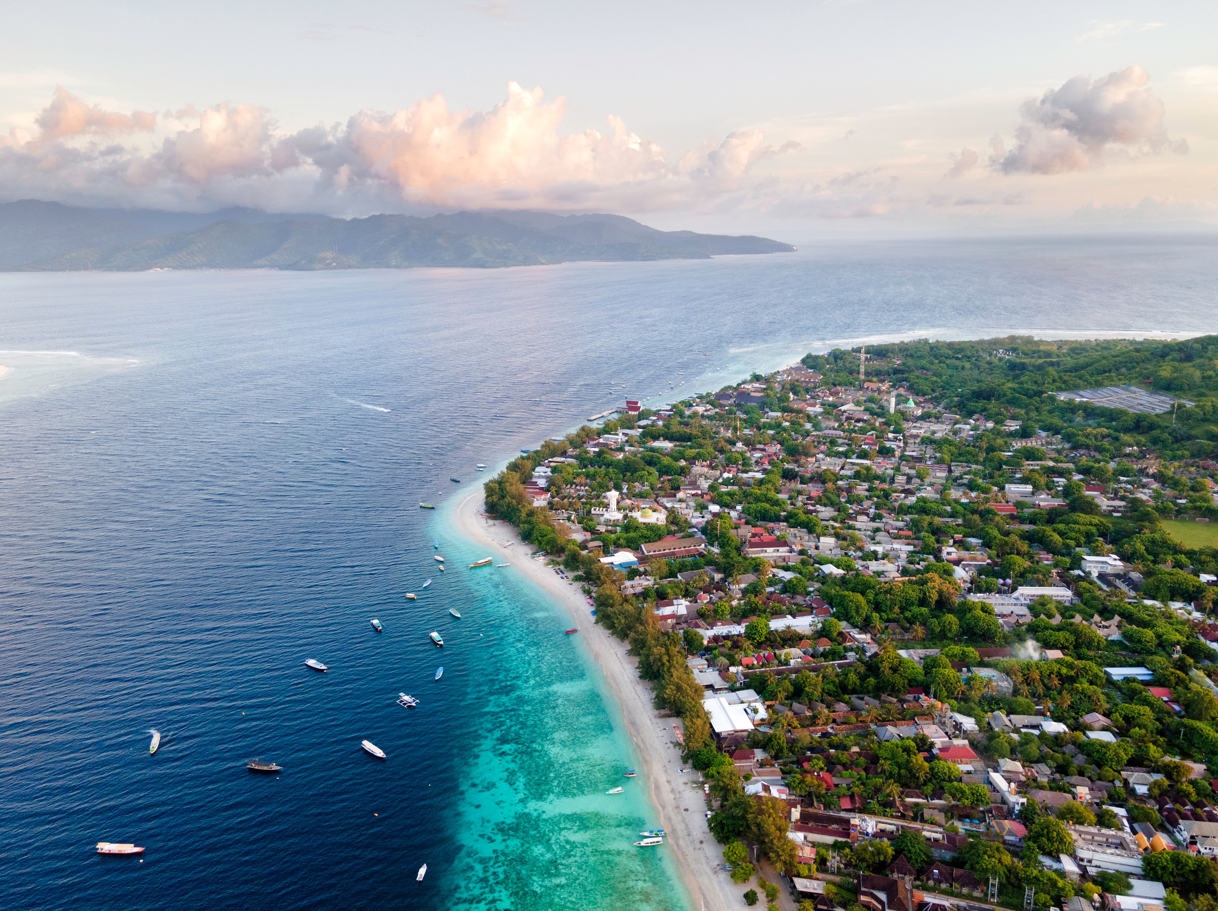 Bali gili t beach drone 