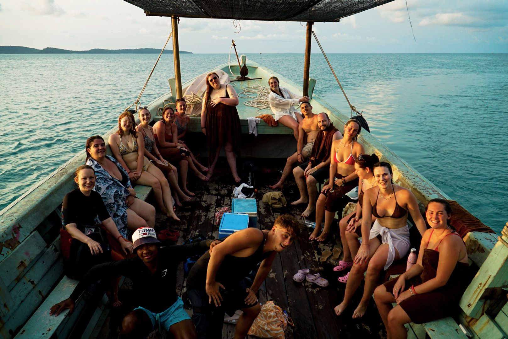 Cambodia sunset boat cruise