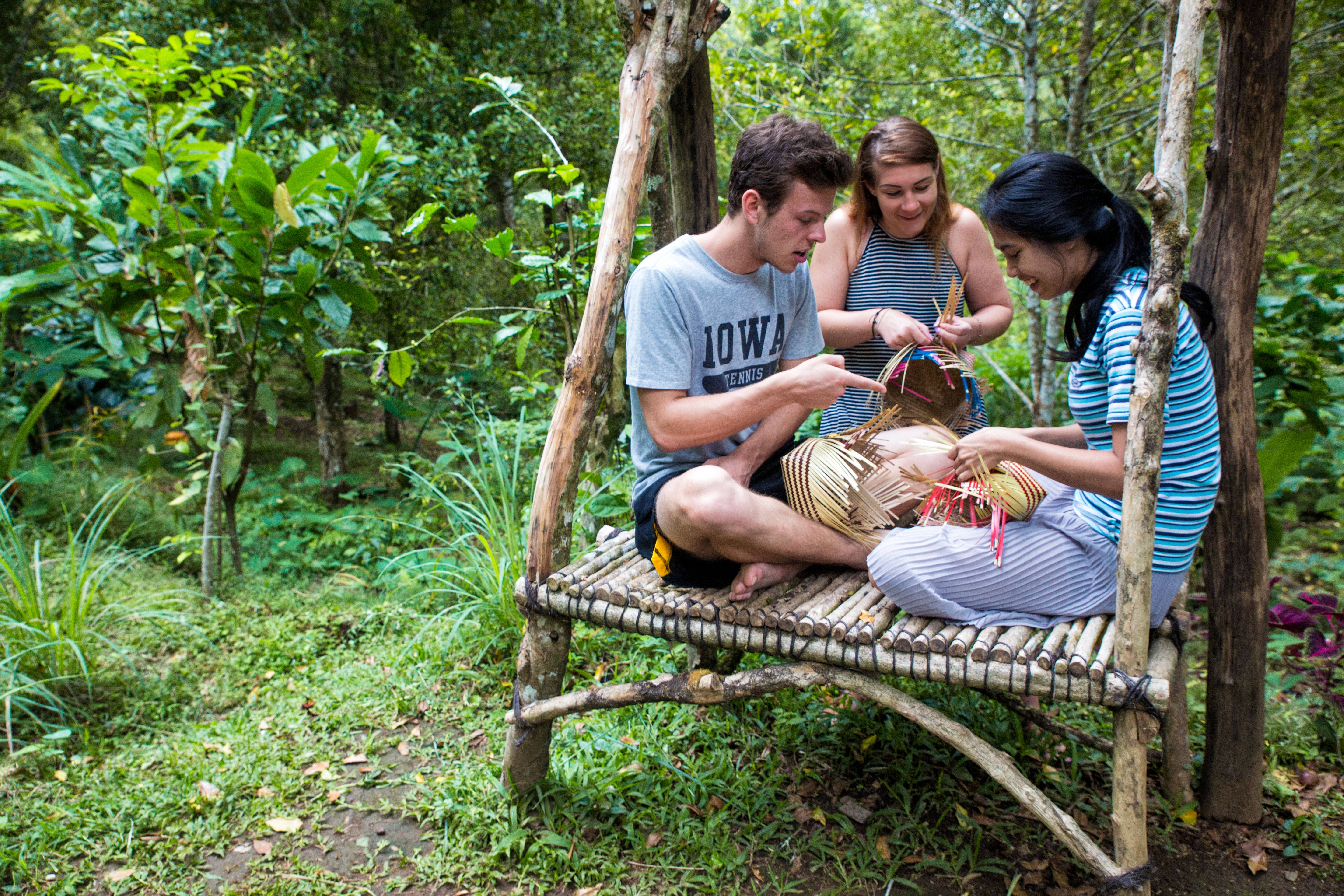 Basket weaving in Balinese forest