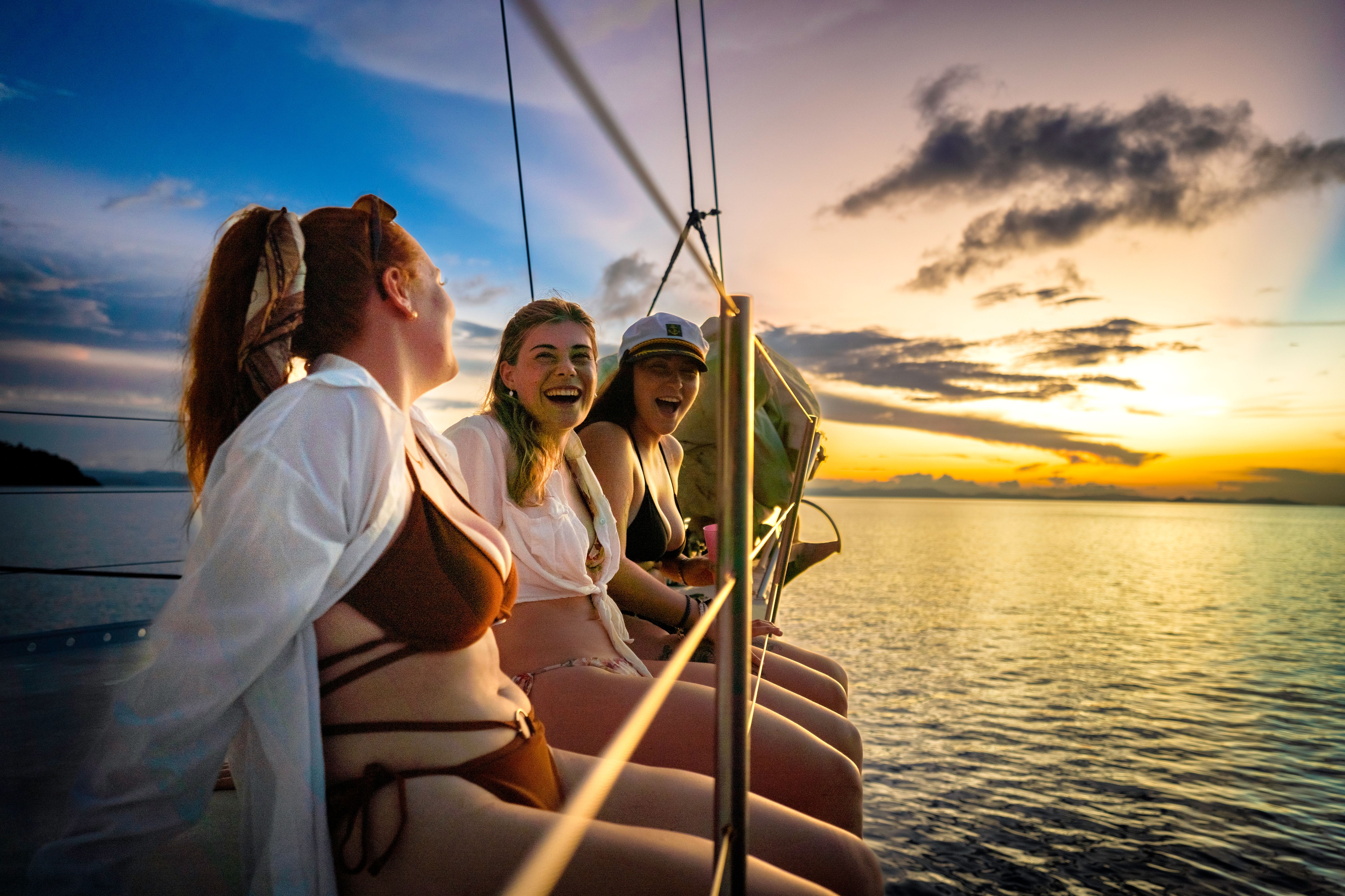 girls on a boat in the Whitsundays