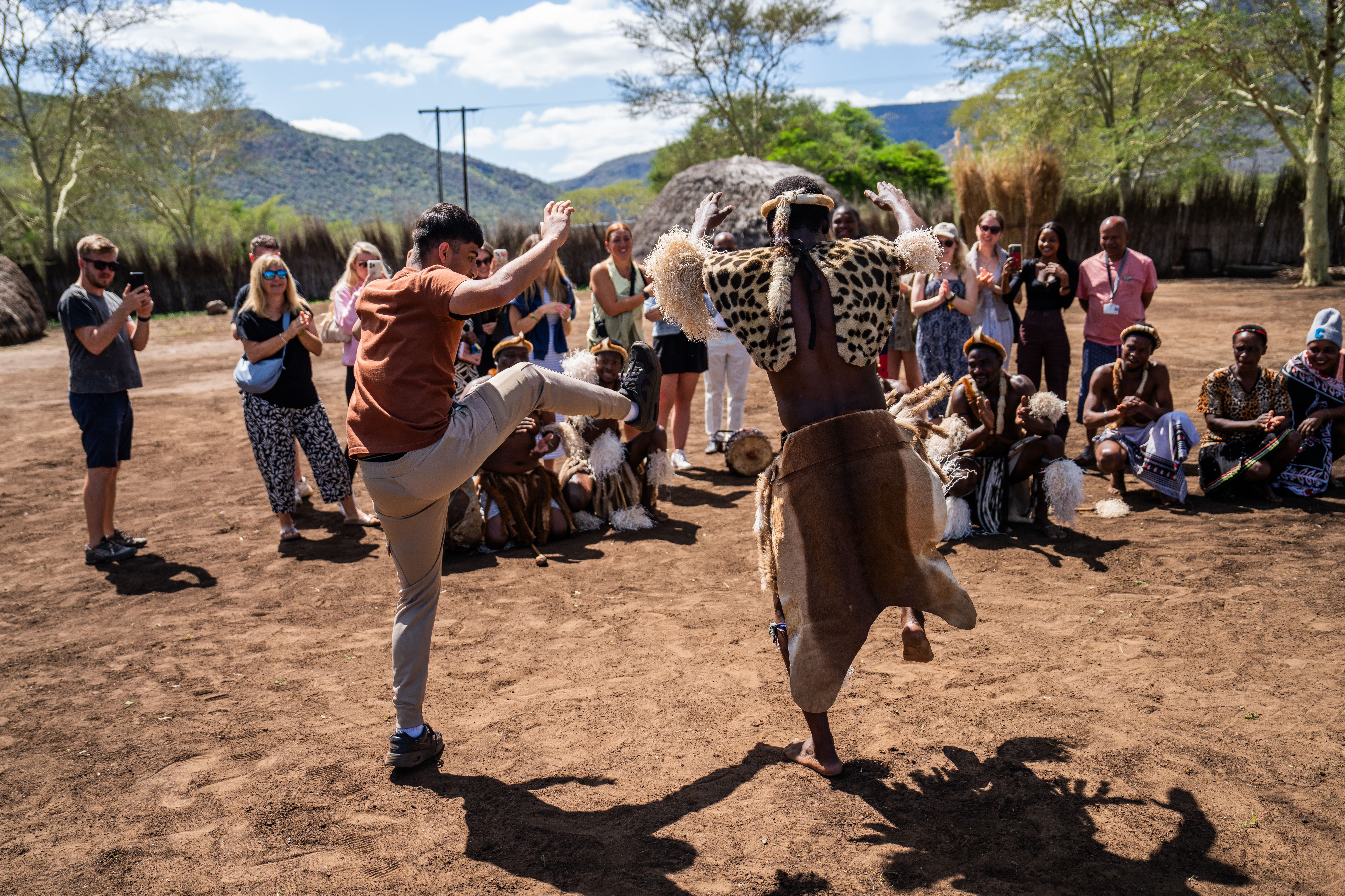 Learning traditional African dancing 