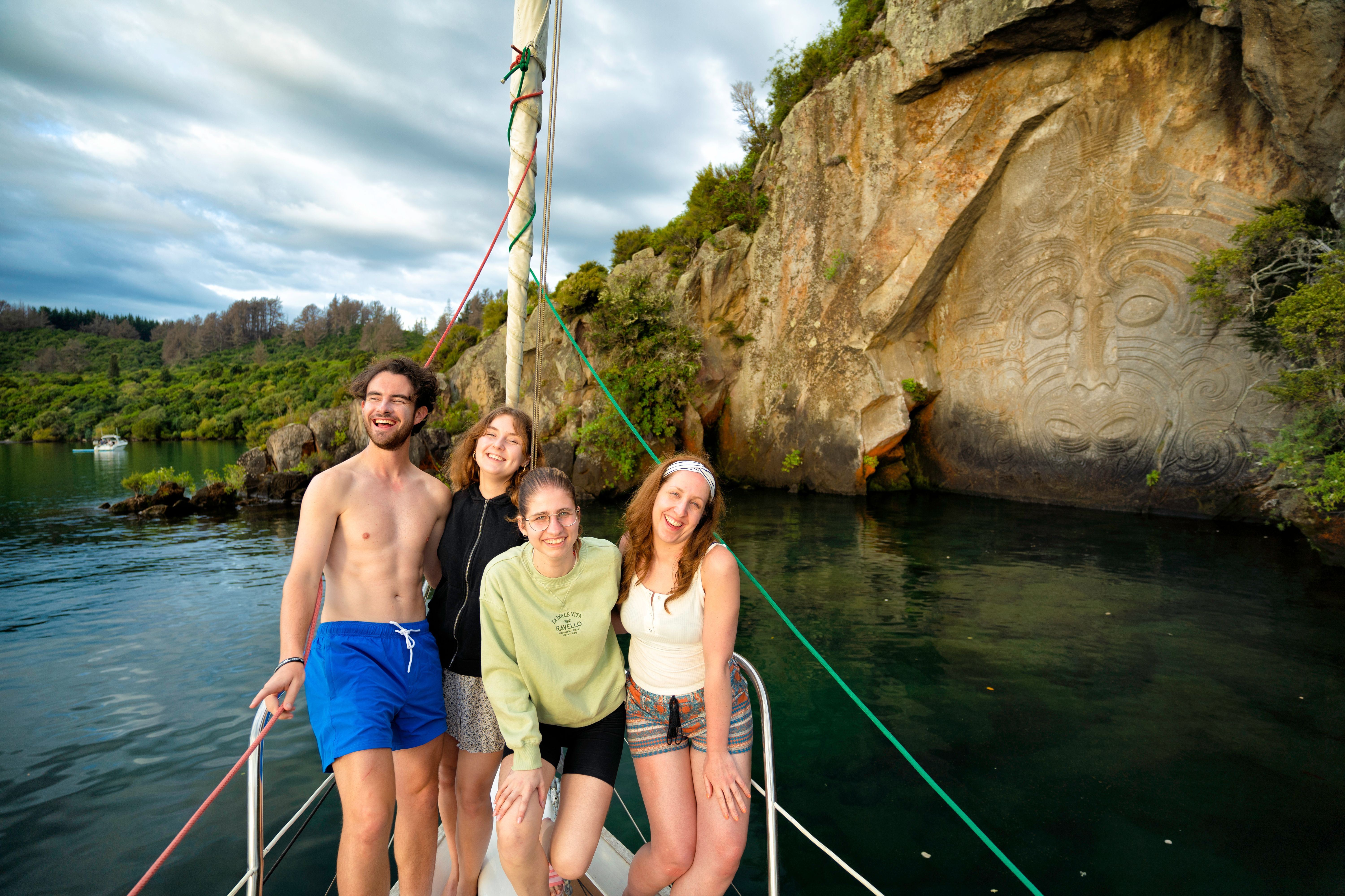 NZ group on boat