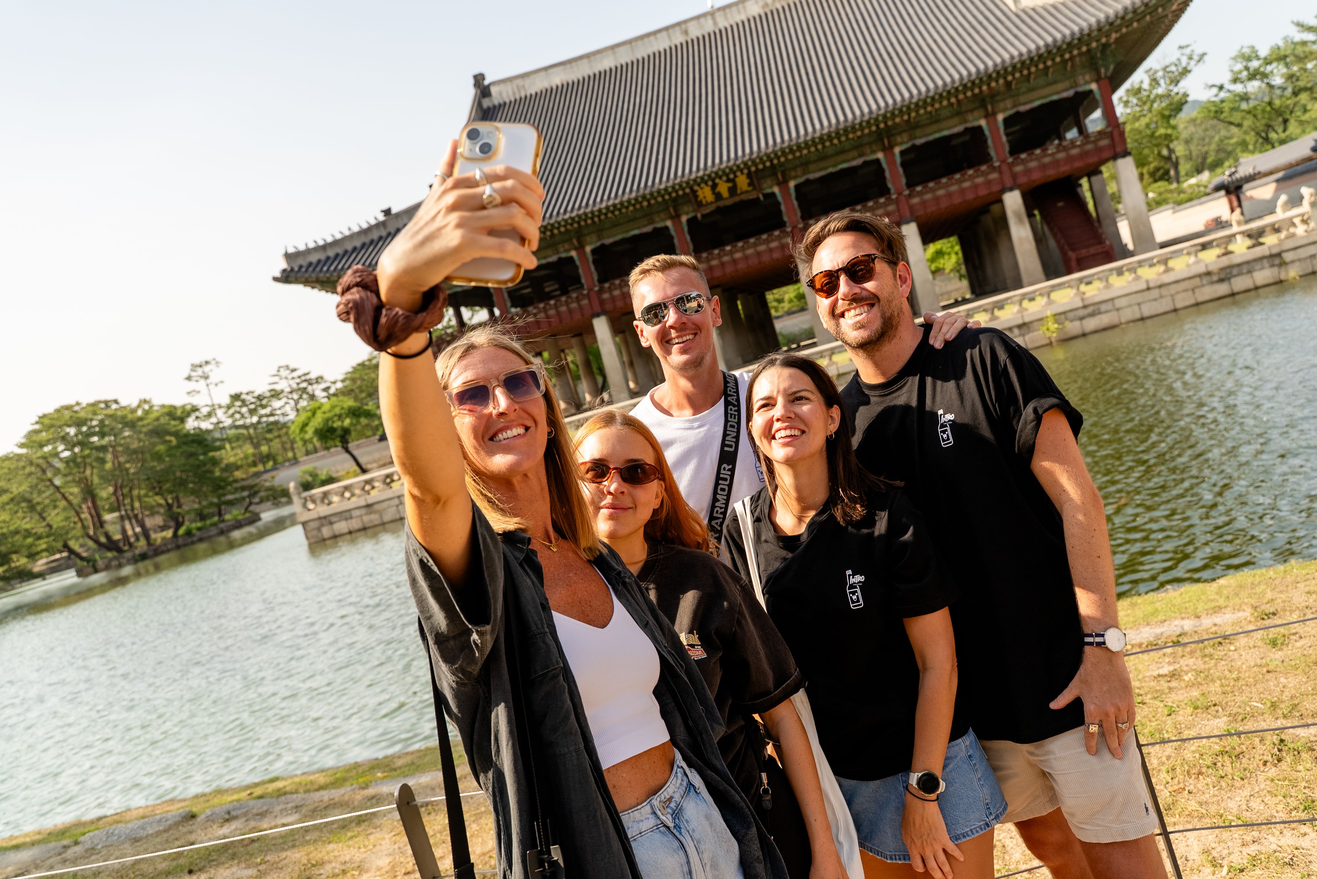 South Korea temple selfie