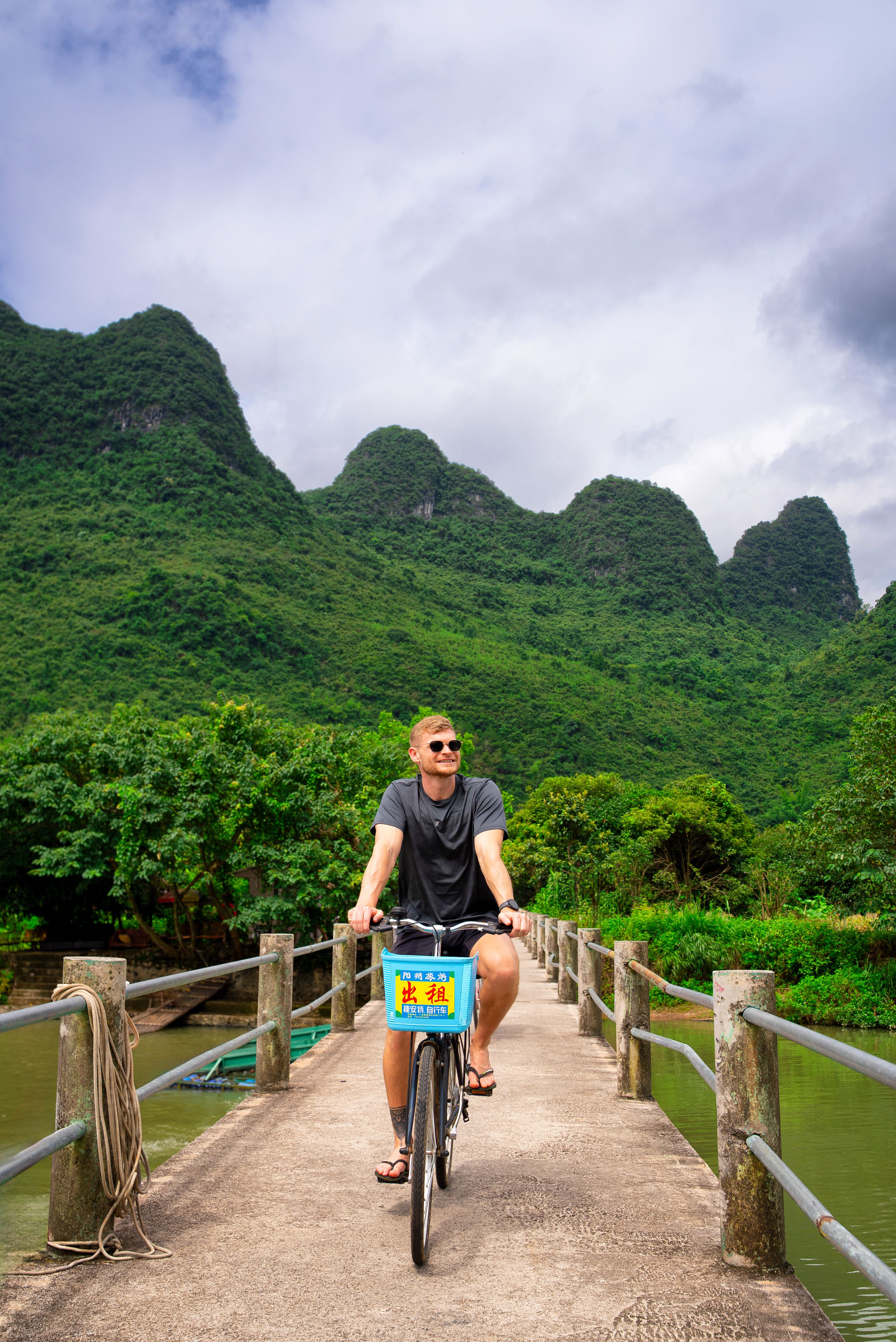 China rice paddies bike ride 