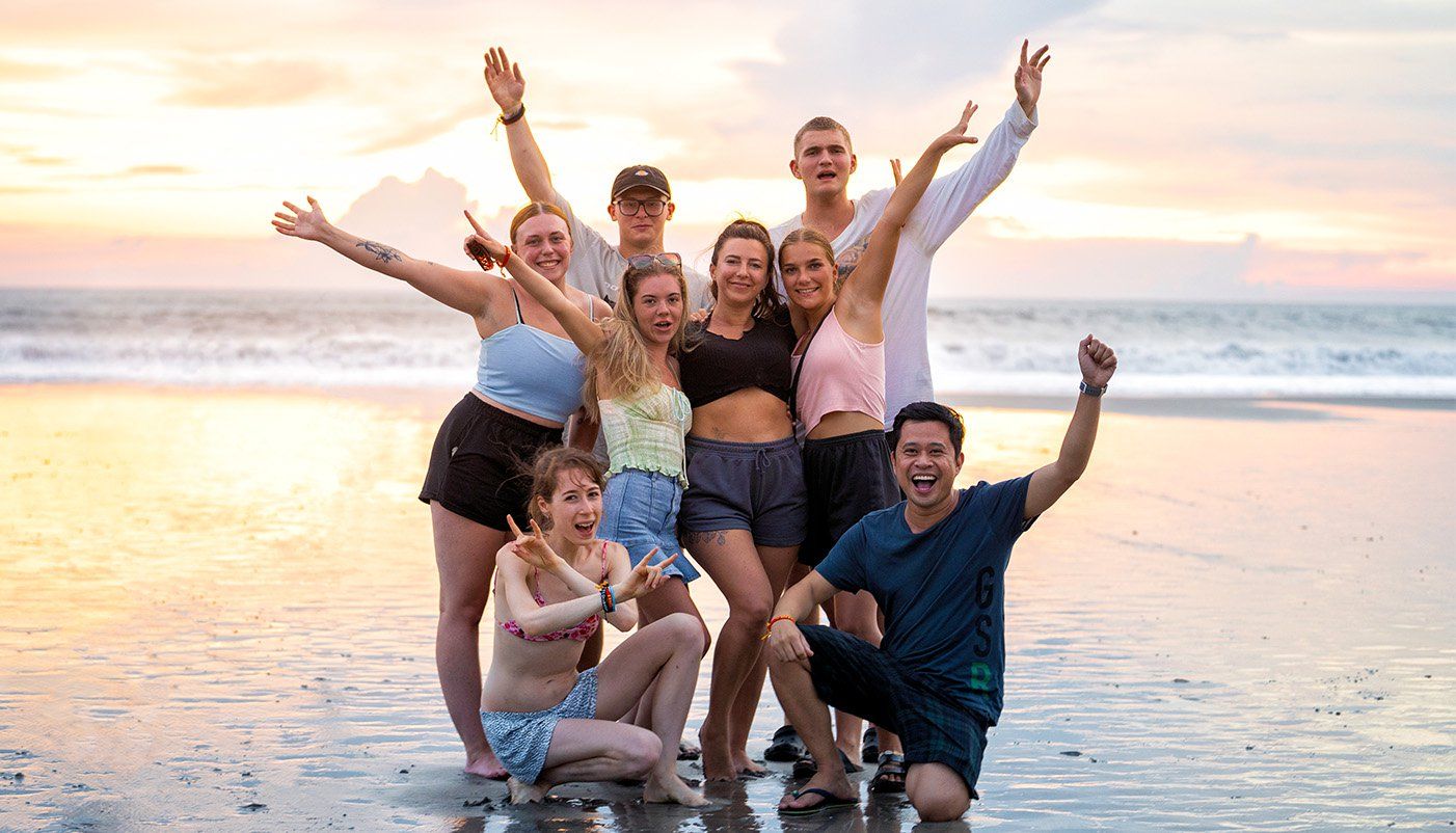 Bali beach group photo 