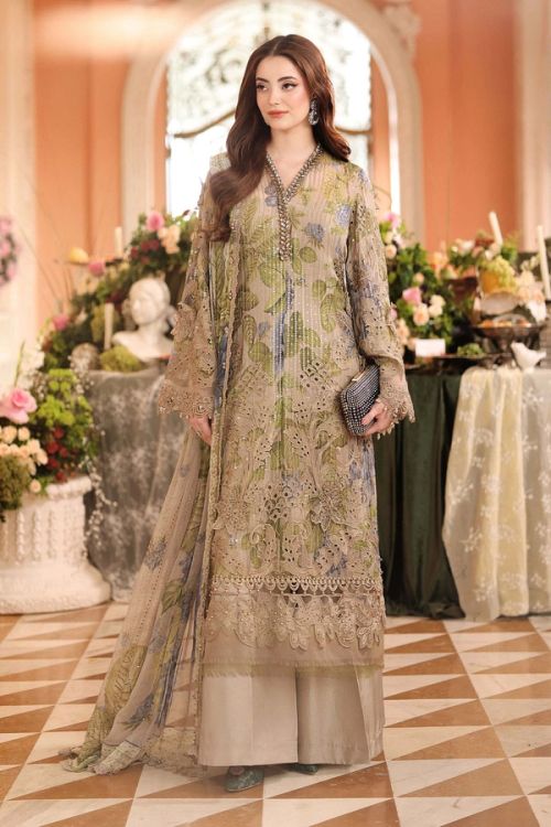 3 Piece Embroidered Chiffon Suit - MPC-26-203