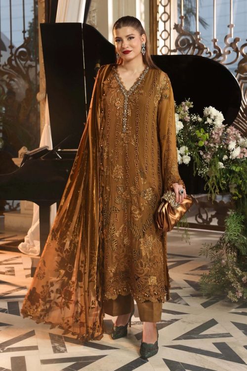 3 Piece Embroidered Chiffon Suit - MPC-26-205