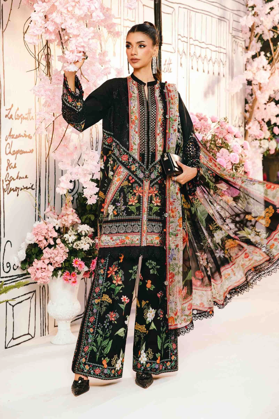 3 Piece Stitched Embroidered Lawn Suit | MPT-2610-B