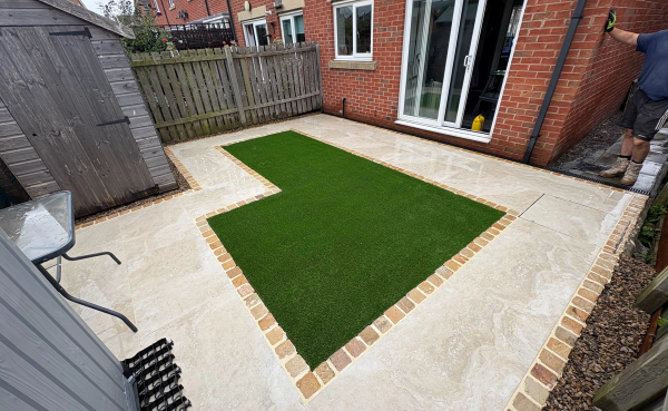 Back garden faux grass