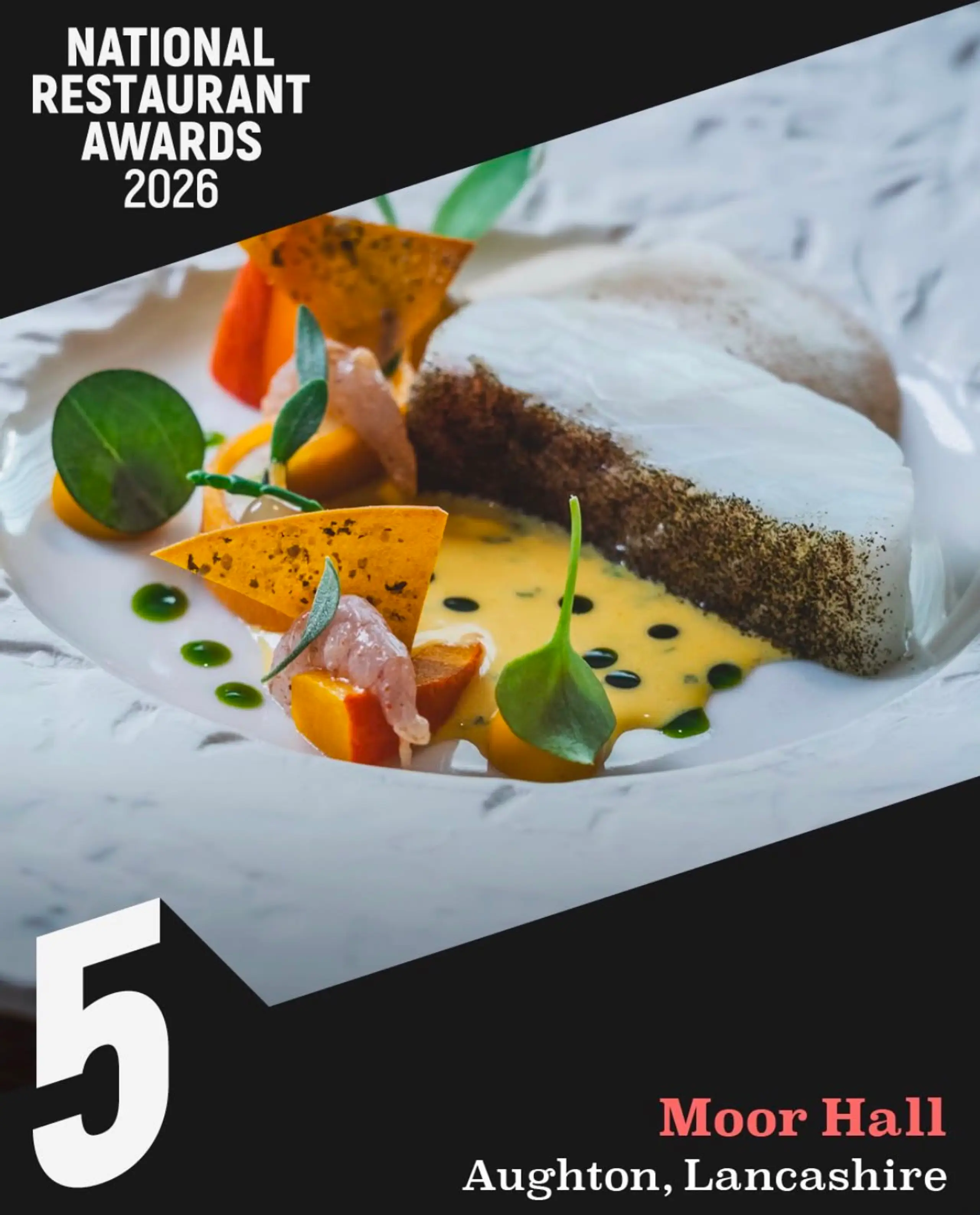 MOOR HALL RANKED No. 2 IN THE NATIONAL RESTUARANT AWARDS 2026
