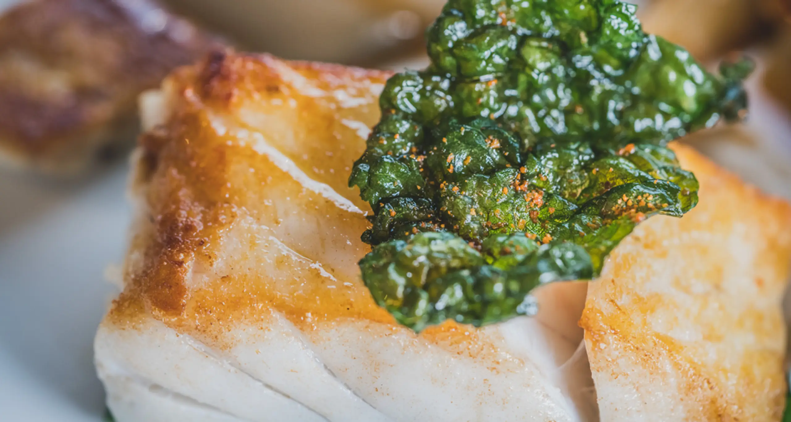 Roasted Cod Purple Sprouting Broccoli & Laverbread Butter Sauce