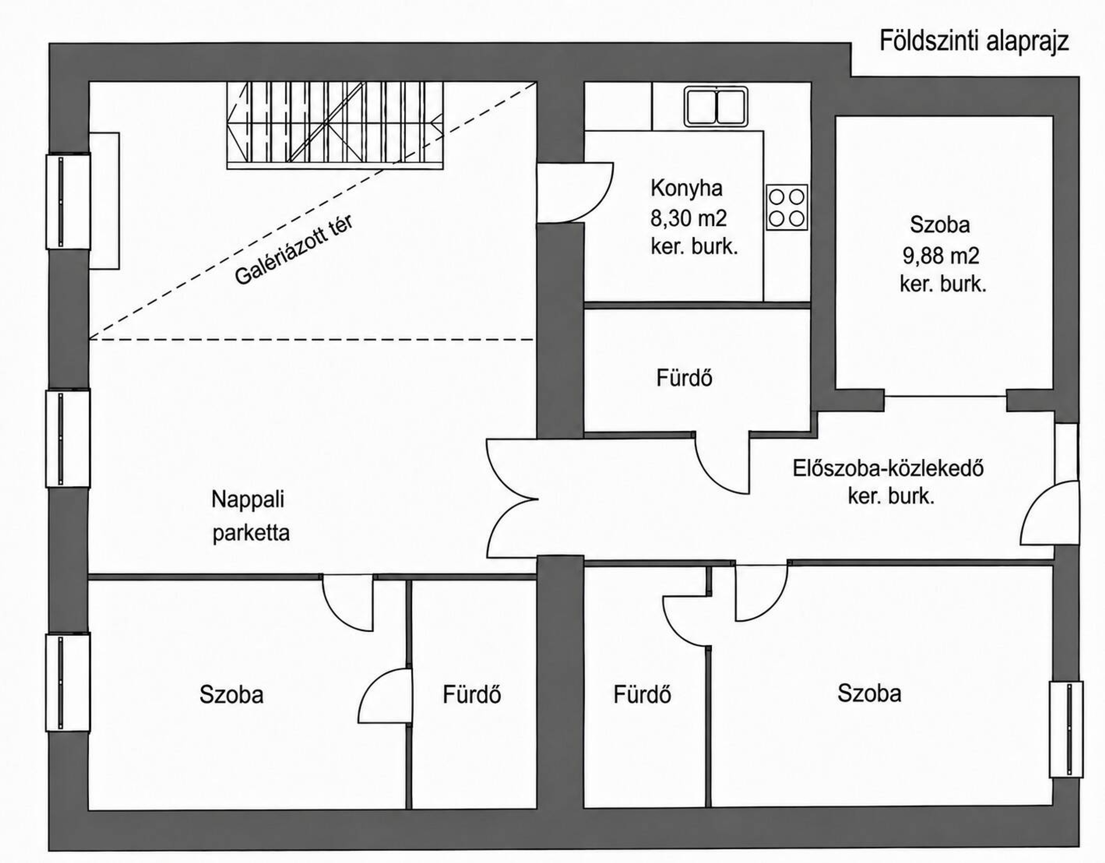 Bem rakpart, Lakás – foldszinti alaprajz