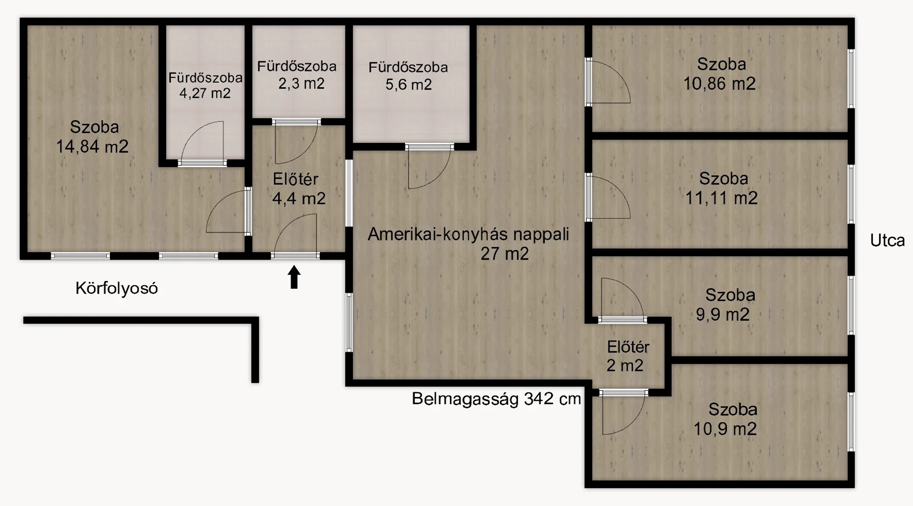 Garay utca, Lakás – 1. alaprajz