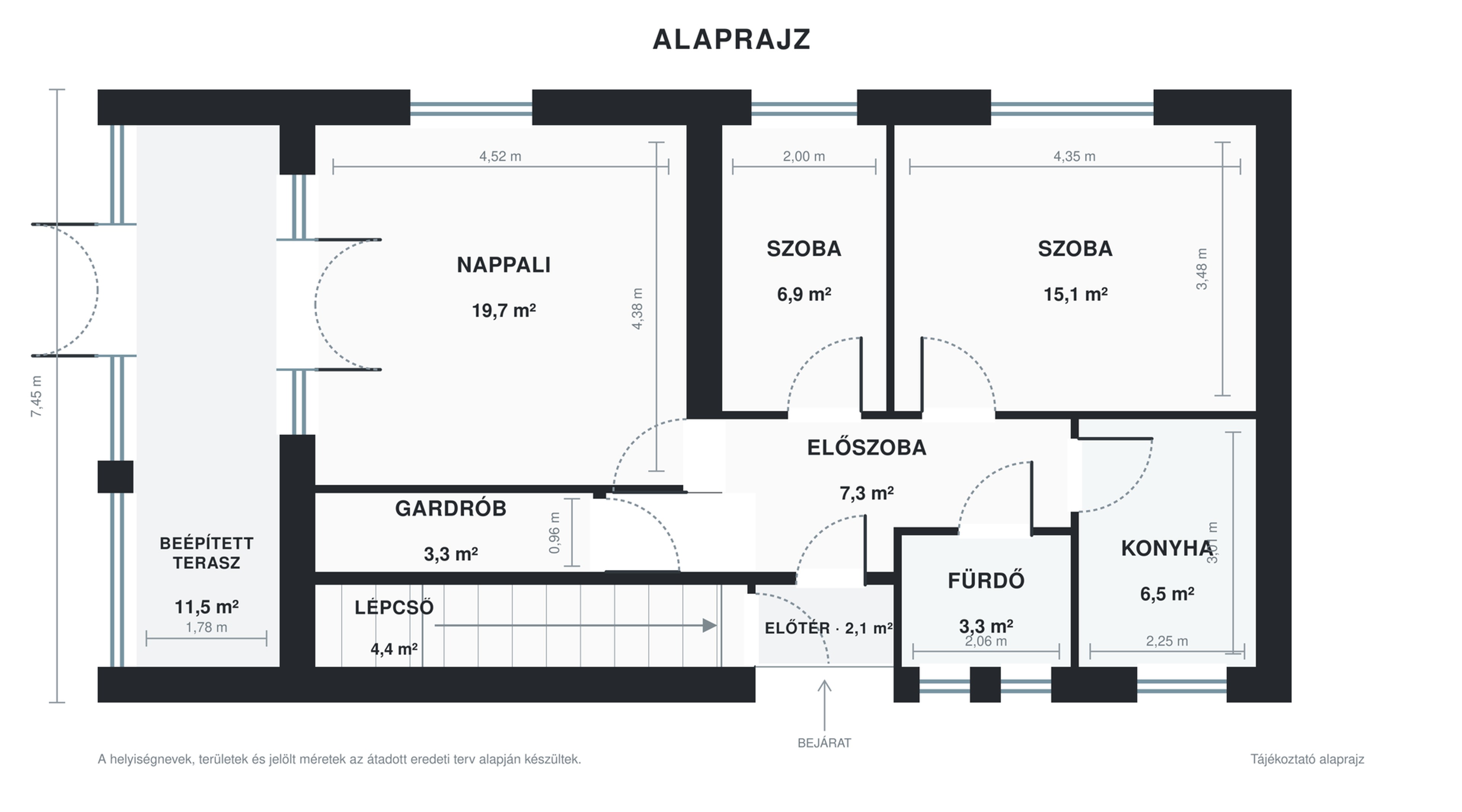 Vadaskerti utca, Lakás – digitalis alaprajz nappali gardrob