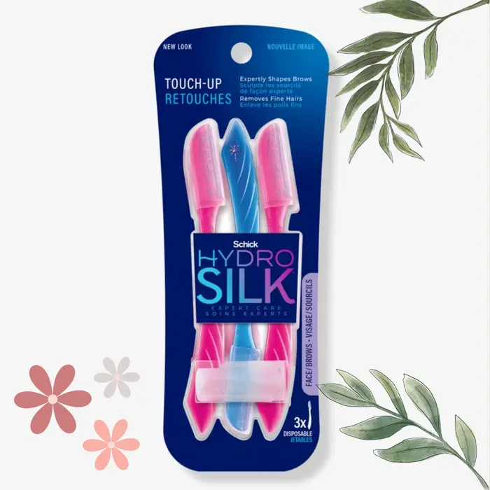 Schick Hydro Silk Touch-Up Dermaplaning Tool with Precision Cover, 3ct | Dermaplane Razor, Face Razors for Women, Eyebrow Razor, Facial Razor, Dermaplaning Razor