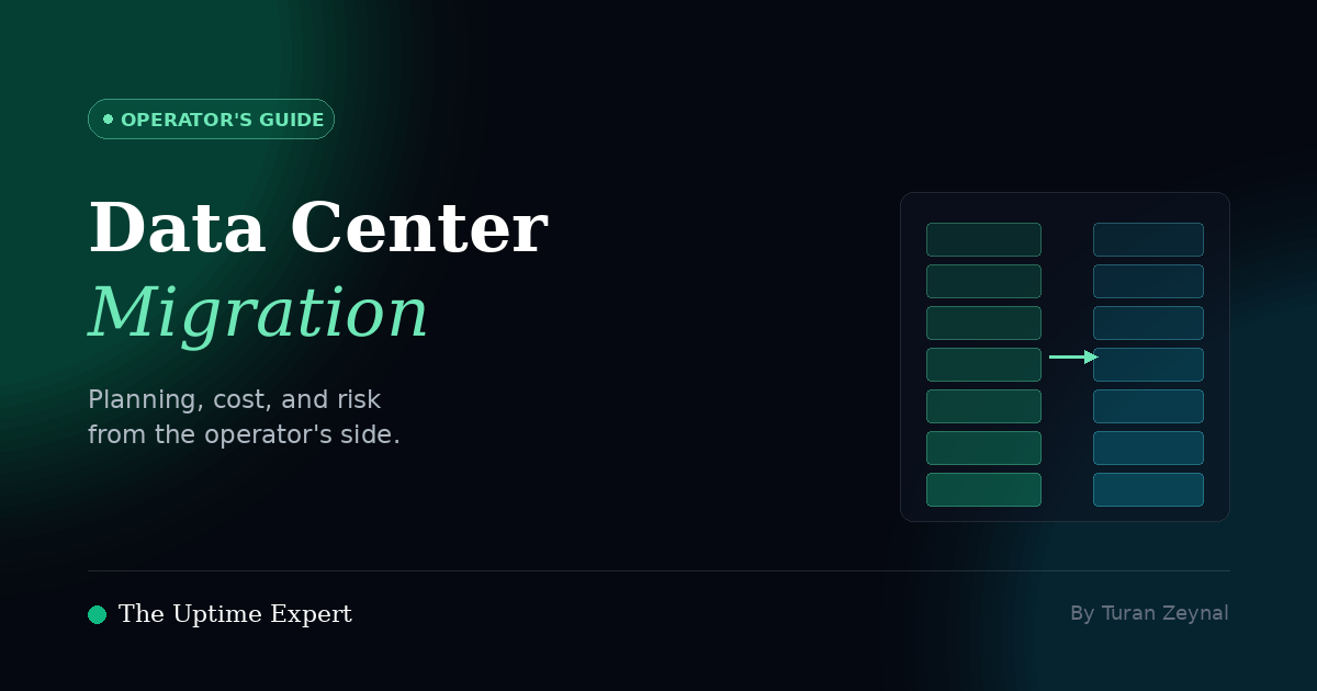 Data Center Migration: an operator's guide to planning, cost, and risk, by The Uptime Expert
