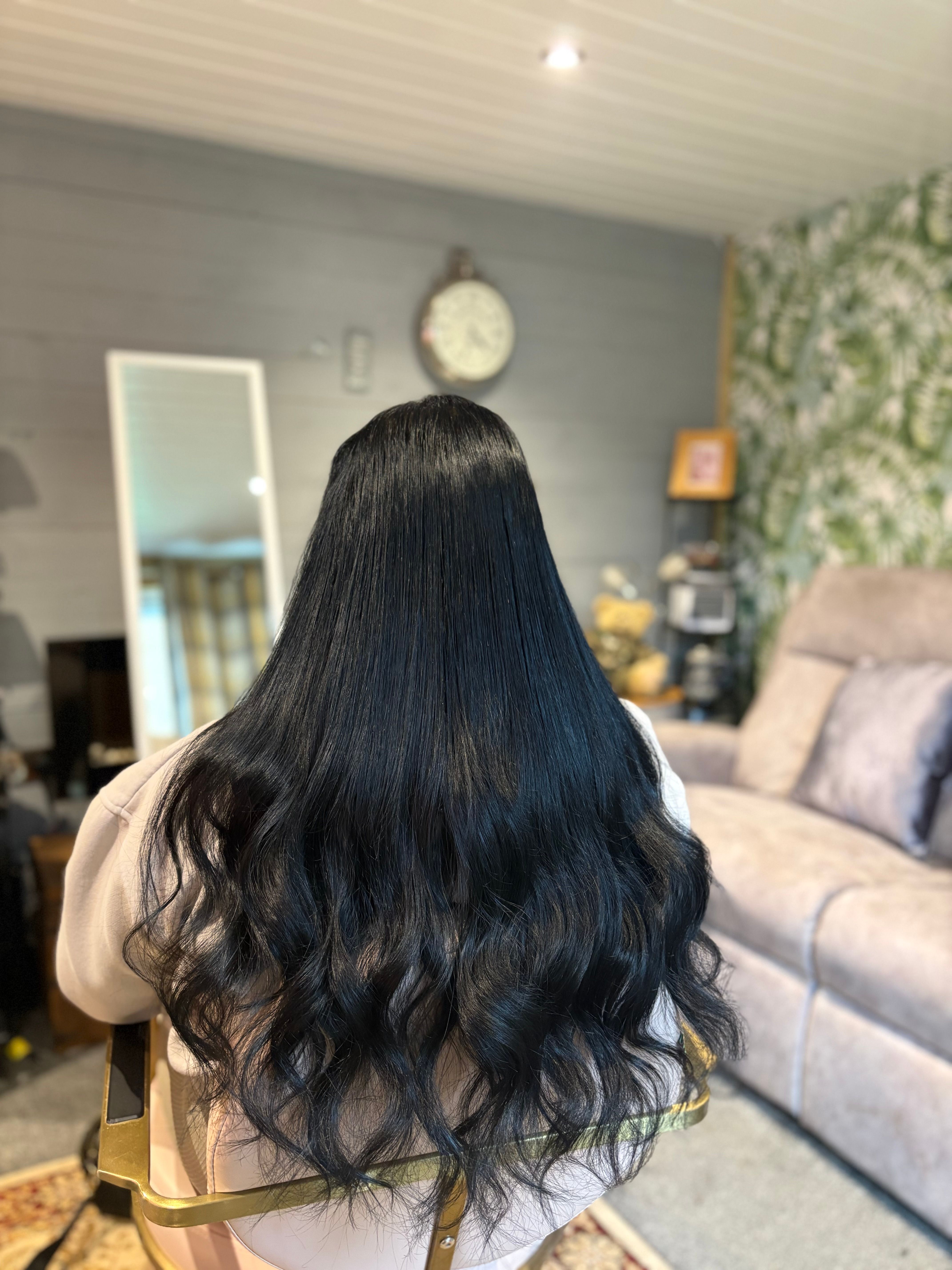 Blonde hair extensions