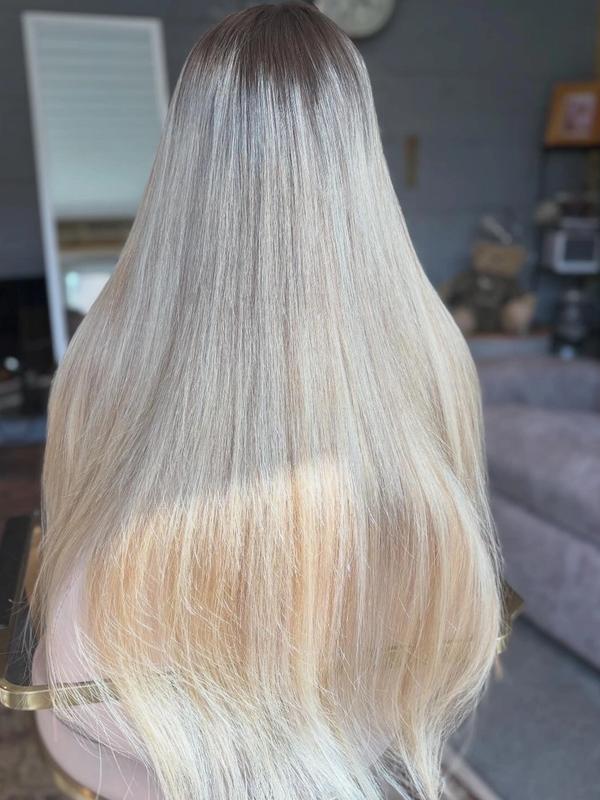 Blonde nano hair extensions