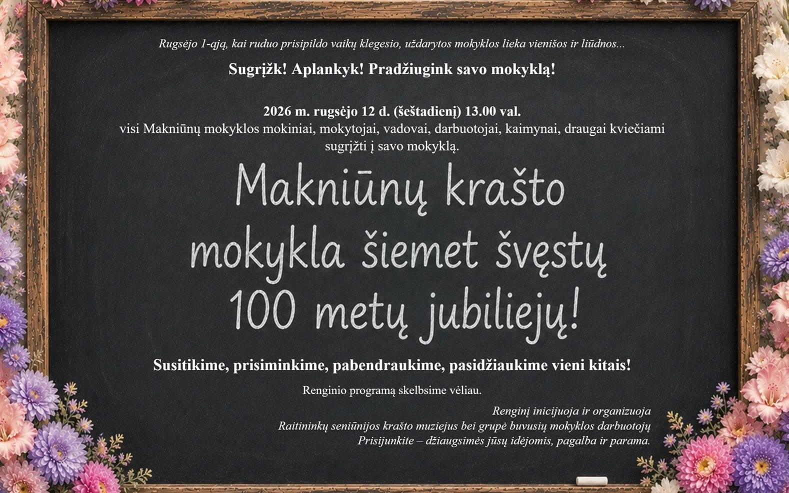 Makniūnų mokyklai 100 metų